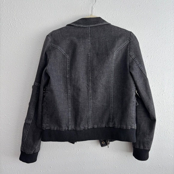 Marc Jacobs Black/Grey Denim Bomber Jacket - Picture 6 of 6
